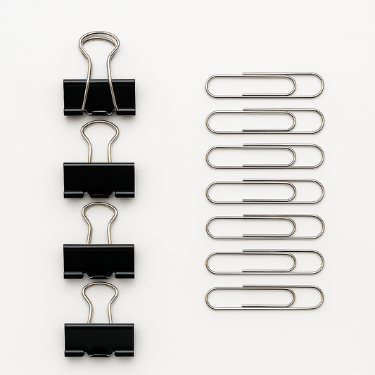 Binder & Paper Clips Set